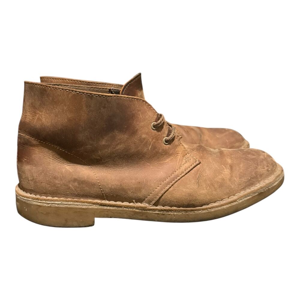 Clarks Men's Bushacre Chukka Desert Ankle Laced Boots Sz 9 M Beeswax Leather - Picture 2 of 9